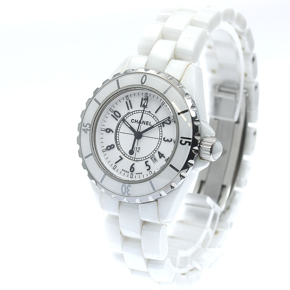 CHANEL J12 33mm H0968 White ceramic date white Dial Quartz Ladies Watch_875712