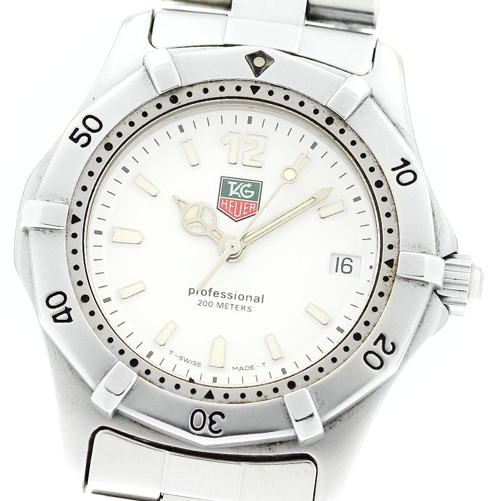 TAG HEUER Professional 200 m WK1211 Date white Dial Quartz Boy's Watch_875758