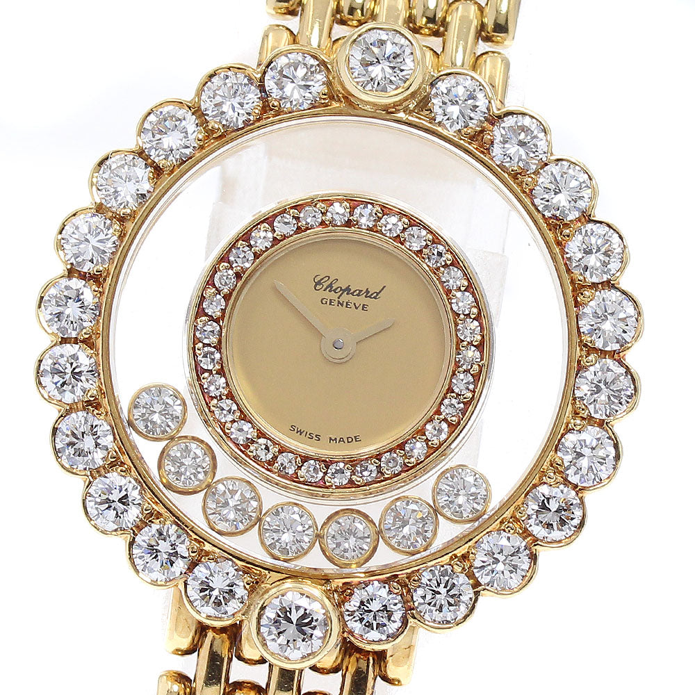 Chopard Happy diamond 20/4180 K18YG diamond bezel Quartz Ladies Watch_875776