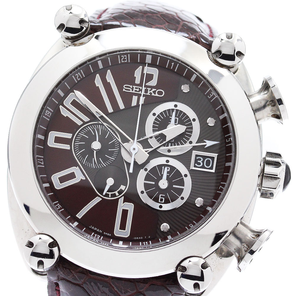 SEIKO Galante SBLA027/5R86-0AA0 GMT chronograph Bordeaux Dial Spring drive Men's Watch_875785
