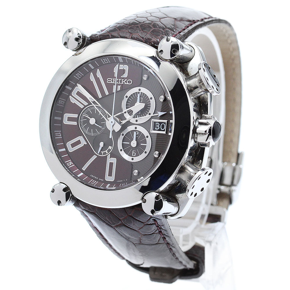 SEIKO Galante SBLA027/5R86-0AA0 GMT chronograph Bordeaux Dial Spring drive Men's Watch_875785