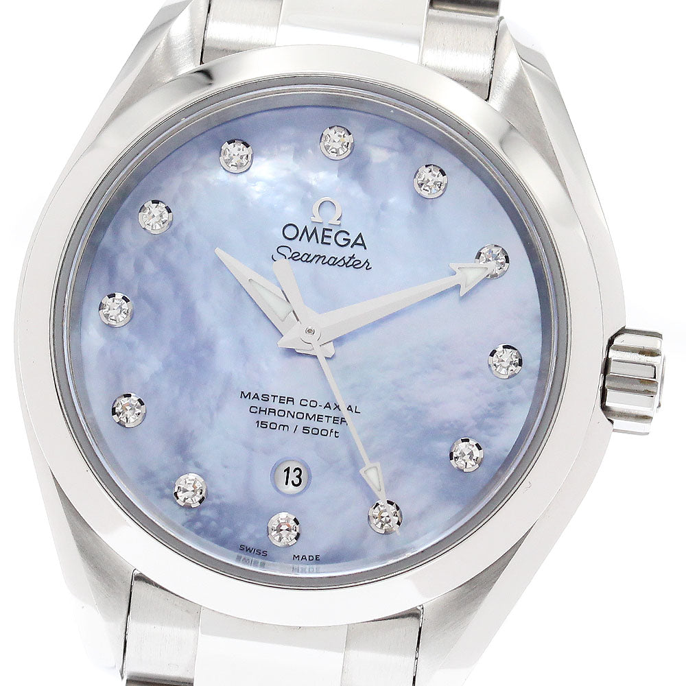 OMEGA Seamaster Aqua Terra Coaxial 231.10.34.20.57.002 Date 12P diamond Blue shell Dial Automatic Ladies Watch_875806
