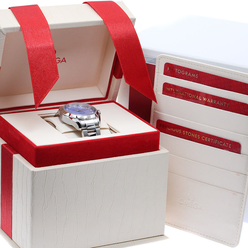 OMEGA Seamaster Aqua Terra Coaxial 231.10.34.20.57.002 Date 12P diamond Blue shell Dial Automatic Ladies Watch_875806