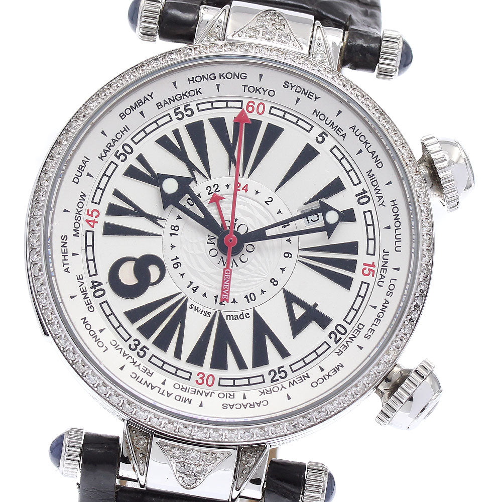 Gio Monaco Geopolis Diamond Bezel Silver Dial Automatic Men's Watch_875823