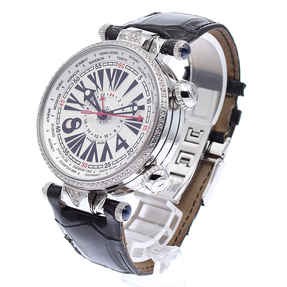 Gio Monaco Geopolis Diamond Bezel Silver Dial Automatic Men's Watch_875823