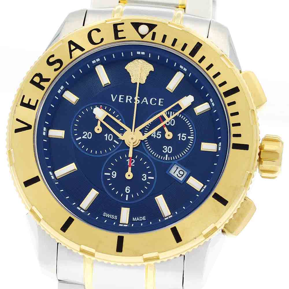 VERSACE Medusa VERG00618 Chronograph Navy Dial Quartz Men's Watch_875831