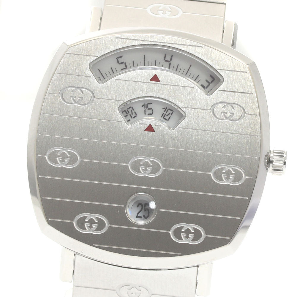 GUCCI Grip watch 157.4/YA157401 Date white Dial Quartz Men's Watch_875836