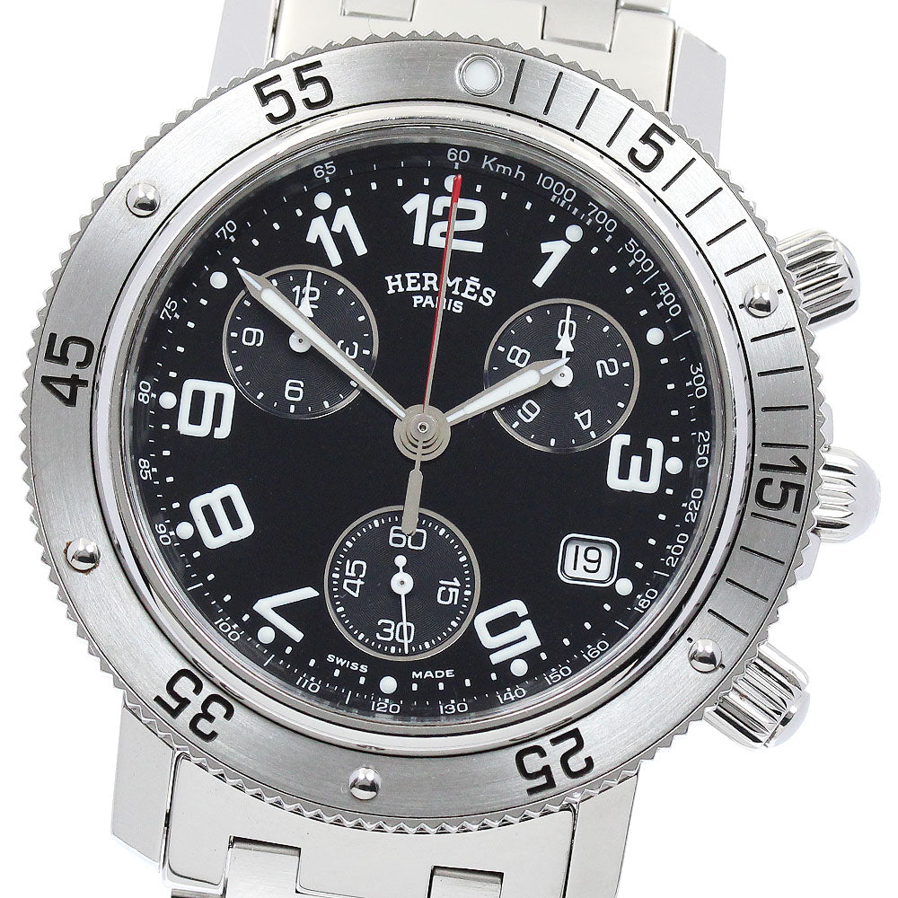 HERMES Clipper diver CL2.910 Chronograph black Dial Quartz Men's Watch_875843