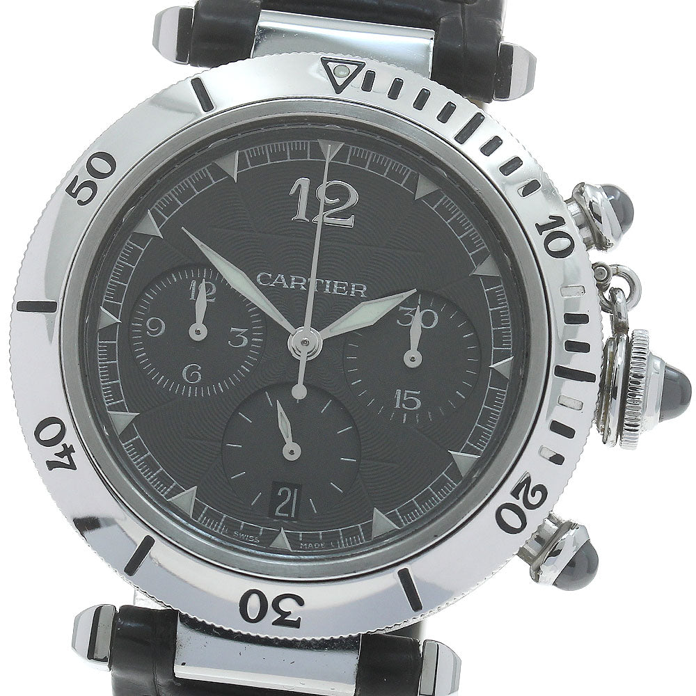CARTIER Pasha 38 mm W3105155 Chronograph Date gray Dial Automatic Men's Watch_875854