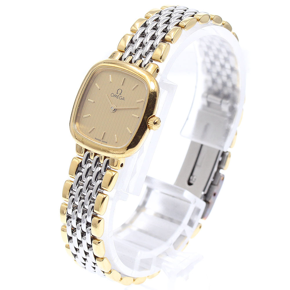 OMEGA De Ville Square gold Dial Quartz Ladies Watch_875864
