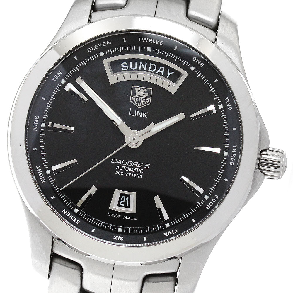 TAG HEUER Link caliber 5 WJF2010 Day date black Dial Automatic Men's_875866