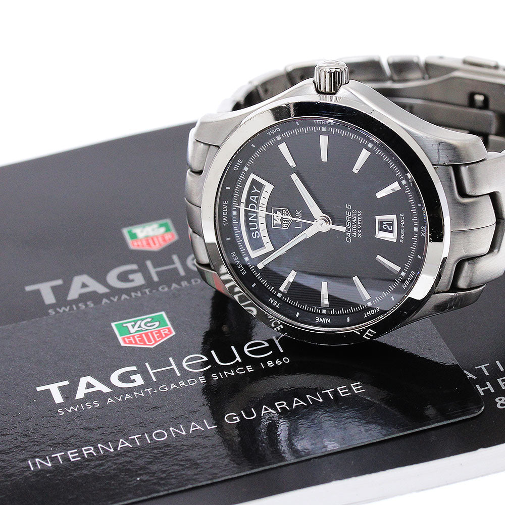 TAG HEUER Link caliber 5 WJF2010 Day date black Dial Automatic Men's_875866