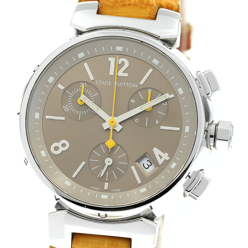 LOUIS VUITTON Tambour Q1322 Chronograph Brown Dial Quartz Boy's Watch_875914