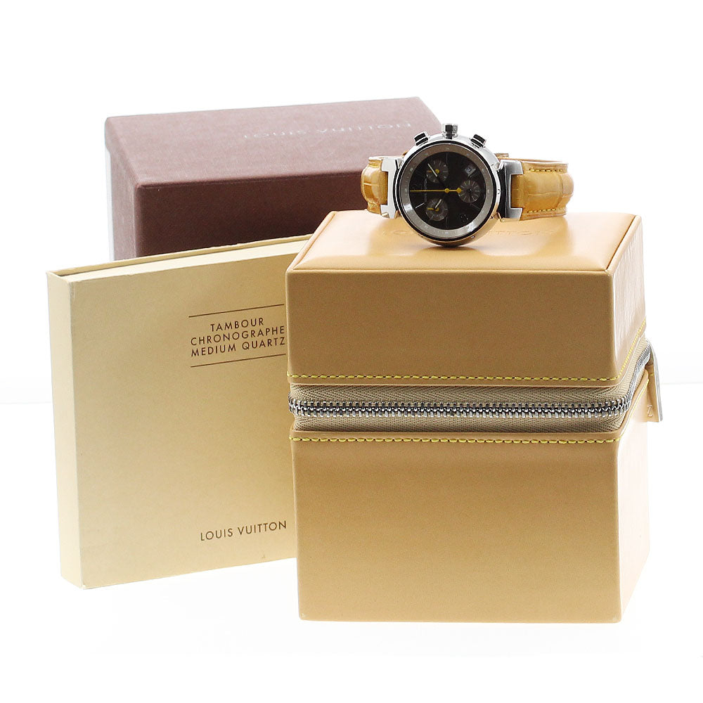 LOUIS VUITTON Tambour Q1322 Chronograph Brown Dial Quartz Boy's Watch_875914