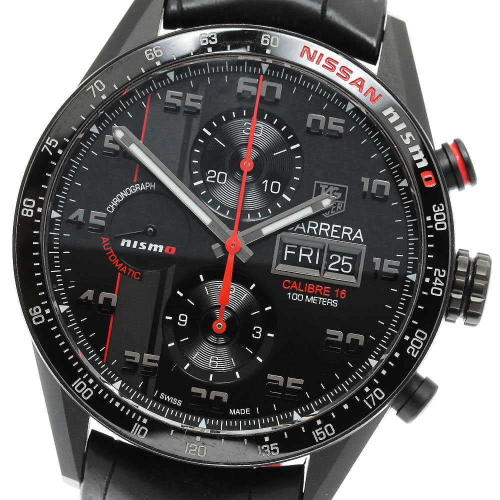 TAG HEUER Carrera Nissan Nismo Limited Edition CV2A82 Day-Date Chronograph Black Dial Automatic Men's Watch_875916