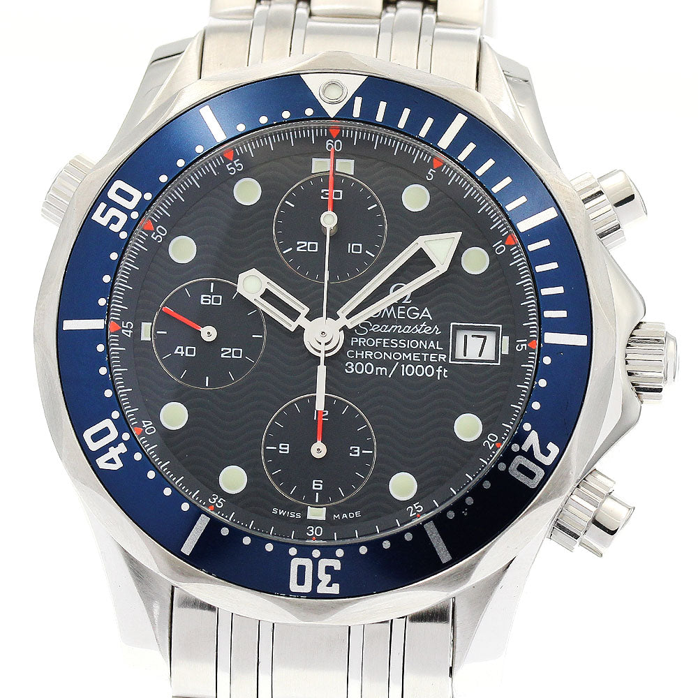 OMEGA Seamaster300 2599.80 Date Chronograph Navy Dial Automatic Men's_875939