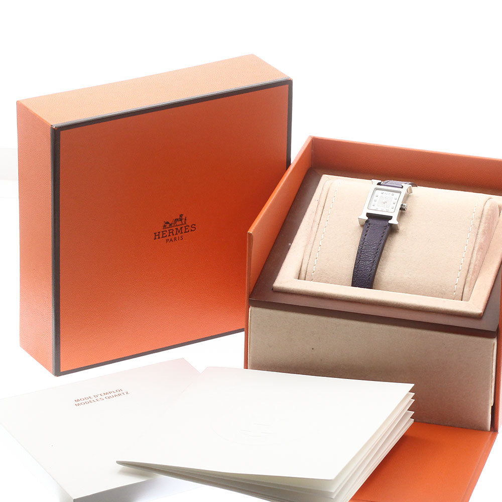 HERMES H watch mini HH1.110 Index diamond White shell Dial Quartz Ladies Watch_875960