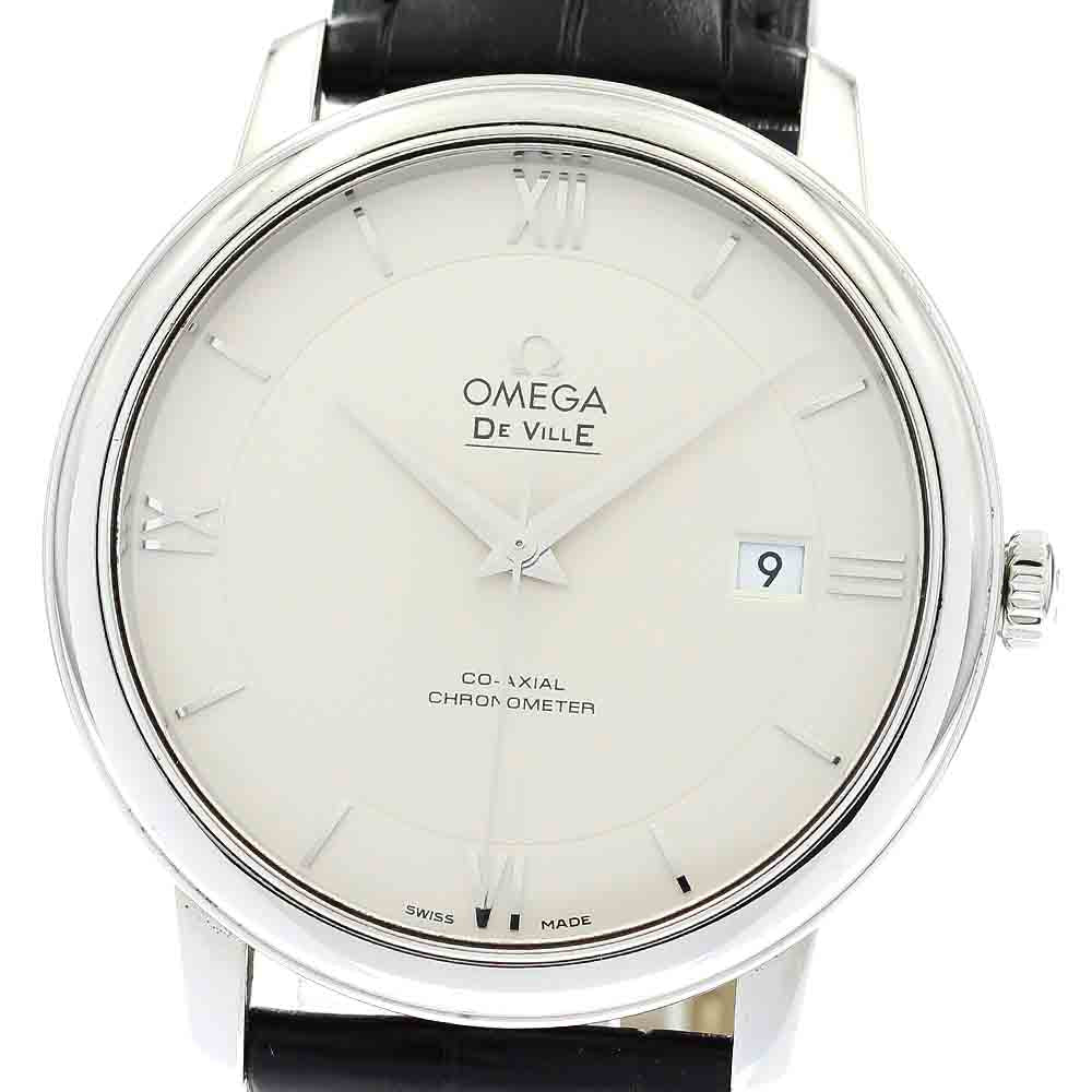 OMEGA De Ville Prestige Coaxial 424.13.40.20.02.001 Date Silver Dial Automatic Men's Watch_876039