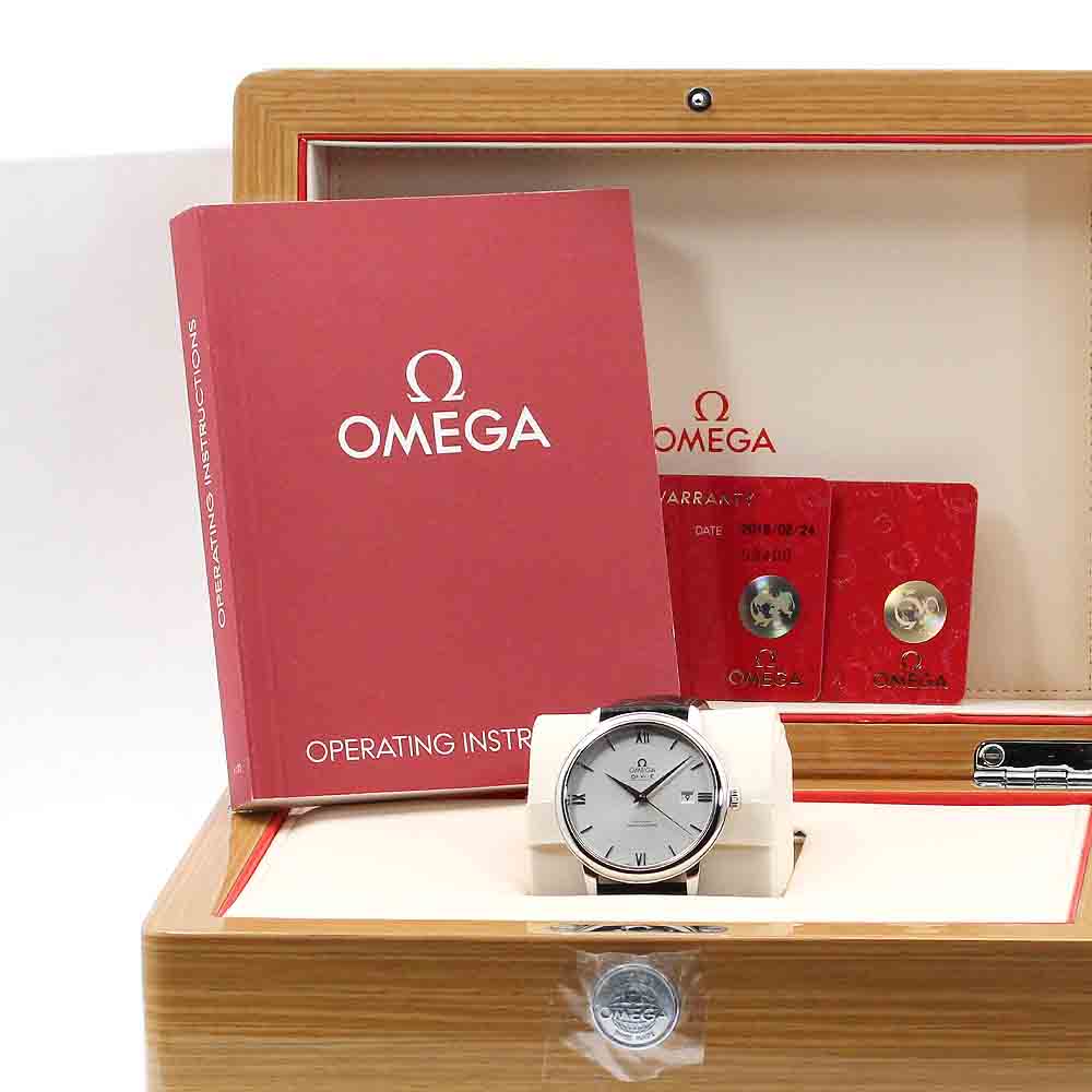 OMEGA De Ville Prestige Coaxial 424.13.40.20.02.001 Date Silver Dial Automatic Men's Watch_876039