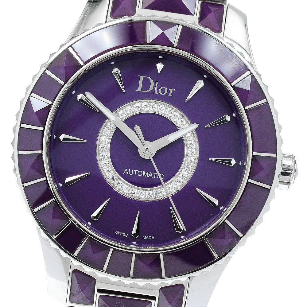 Dior crystal CD144512 Diamond purple Dial Automatic Ladies Watch_876057