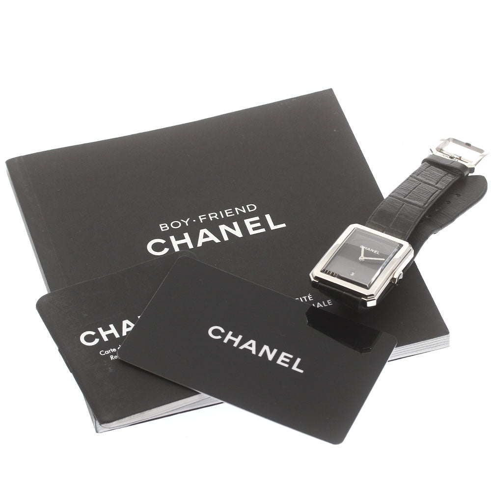 CHANEL boy friend H4884 Date black Dial Quartz Ladies Watch_876058