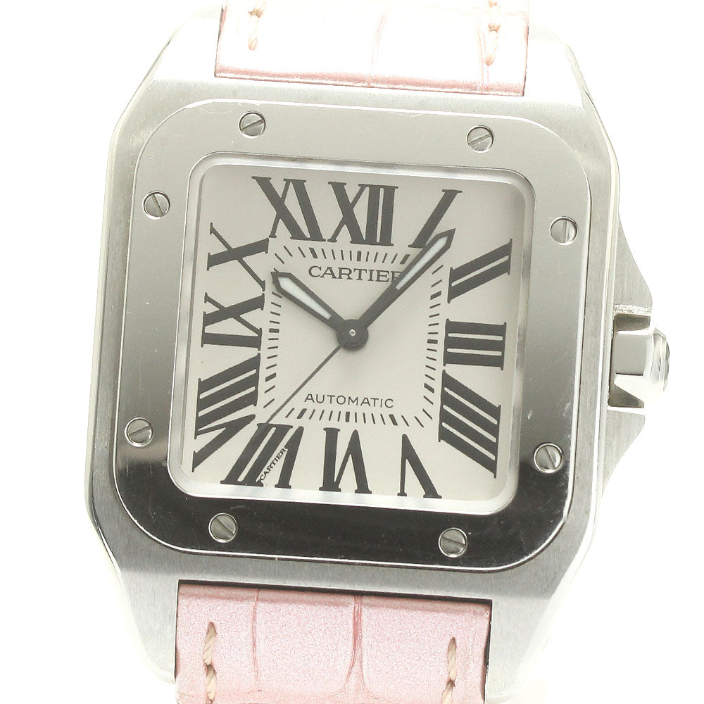 CARTIER Santos 100 W20126X8 Silver Dial Automatic Boy's Watch_876083