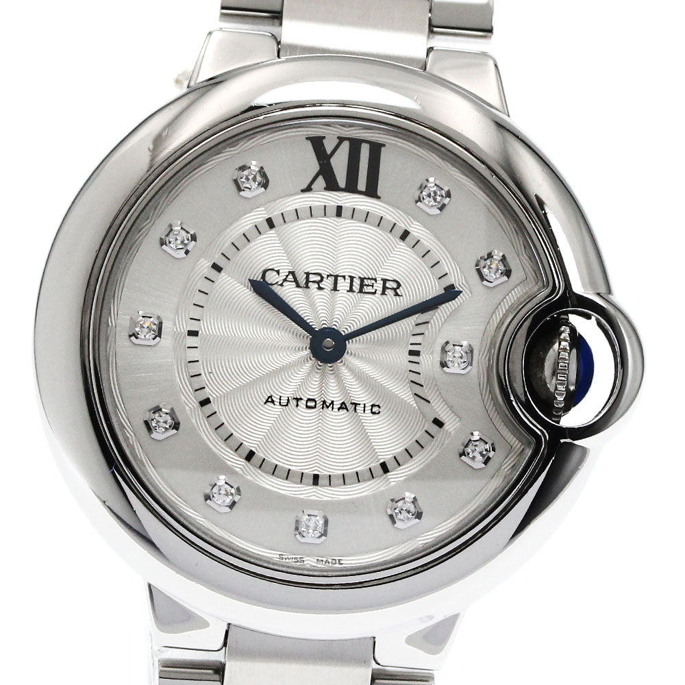 CARTIER Baron Blue 33mm WE902074 11P diamond Automatic Ladies Watch_876084