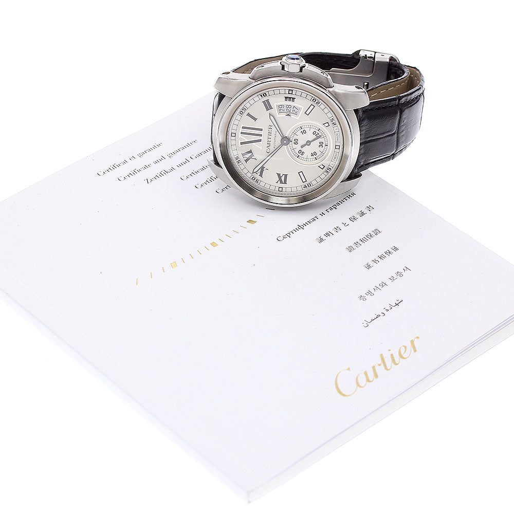 CARTIER Calibur de Cartier W7100037 Date Silver Dial Automatic Men's Watch_876096