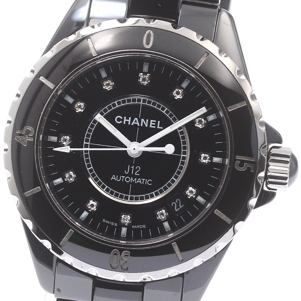 CHANEL J12 38mm H1626 Black ceramic 12P diamond Automatic Men's Watch_876123