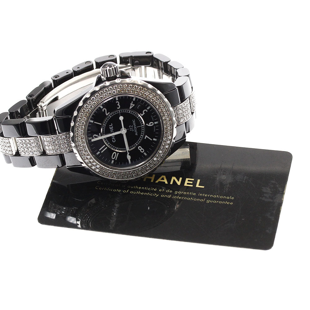CHANEL J12 black ceramic H1339 date diamond bezel Automatic Men's Watch_876131