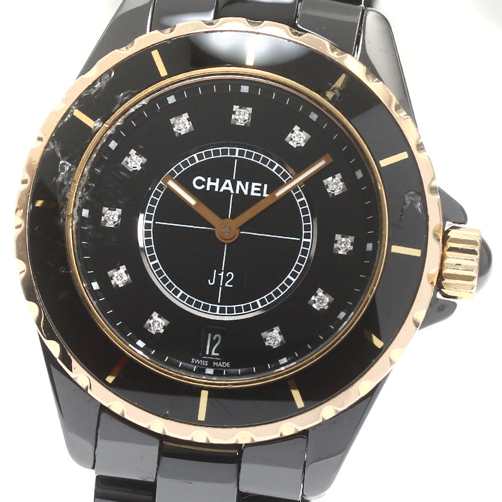 CHANEL J12 H2544 11P diamond black Dial Quartz Men's Watch_876133
