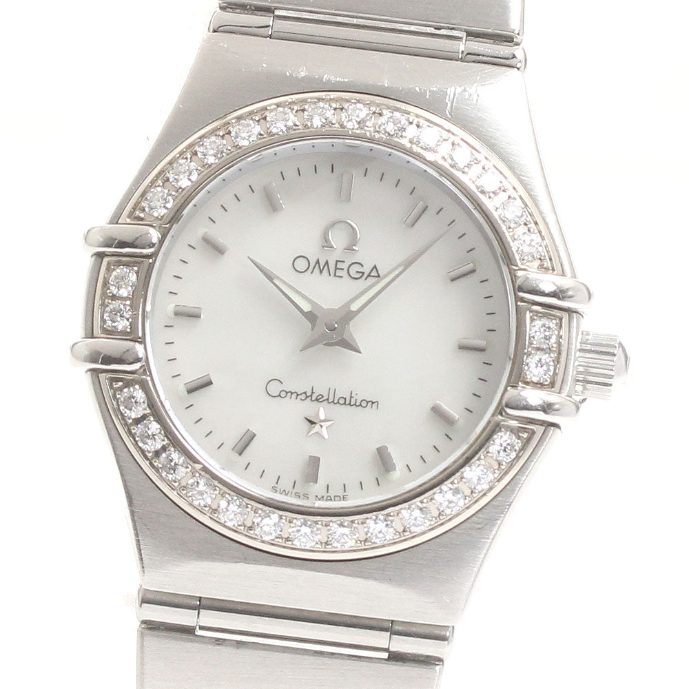 OMEGA Constellation 1466.71 Diamond Bezel White shell Dial Quartz Ladies Watch_876159