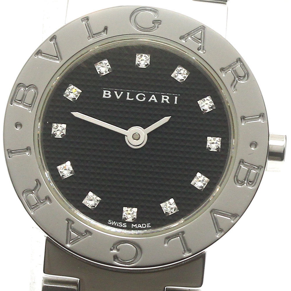BVLGARI BVLGARIBVLGARI BB23SS 12P diamond black Dial Quartz Ladies Watch_876185