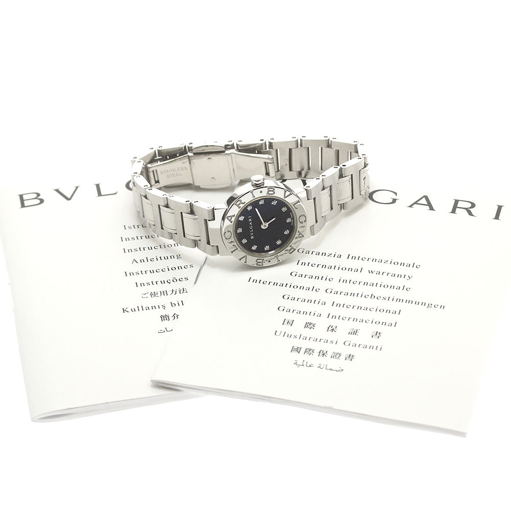 BVLGARI BVLGARIBVLGARI BB23SS 12P diamond black Dial Quartz Ladies Watch_876185