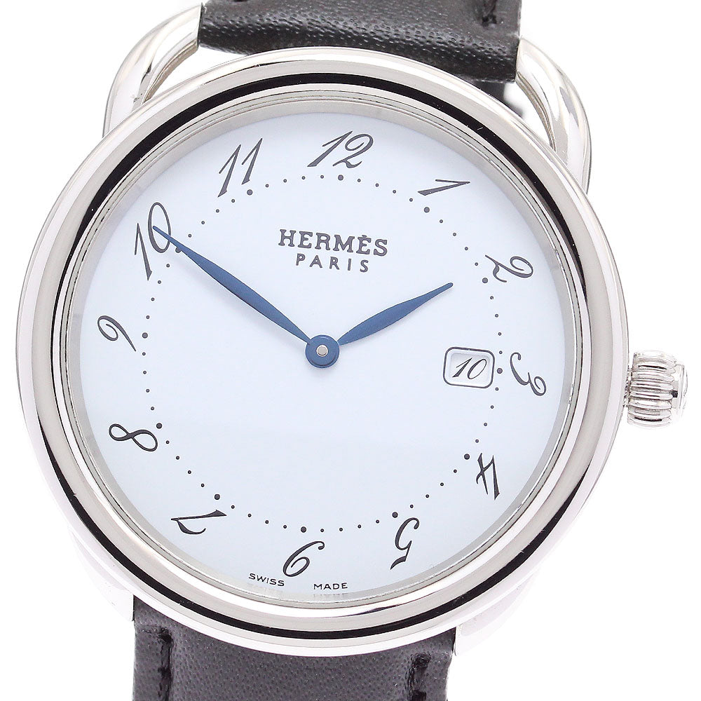 HERMES Arceau AR5.710.130 Date white Dial Quartz Men's Watch_876187