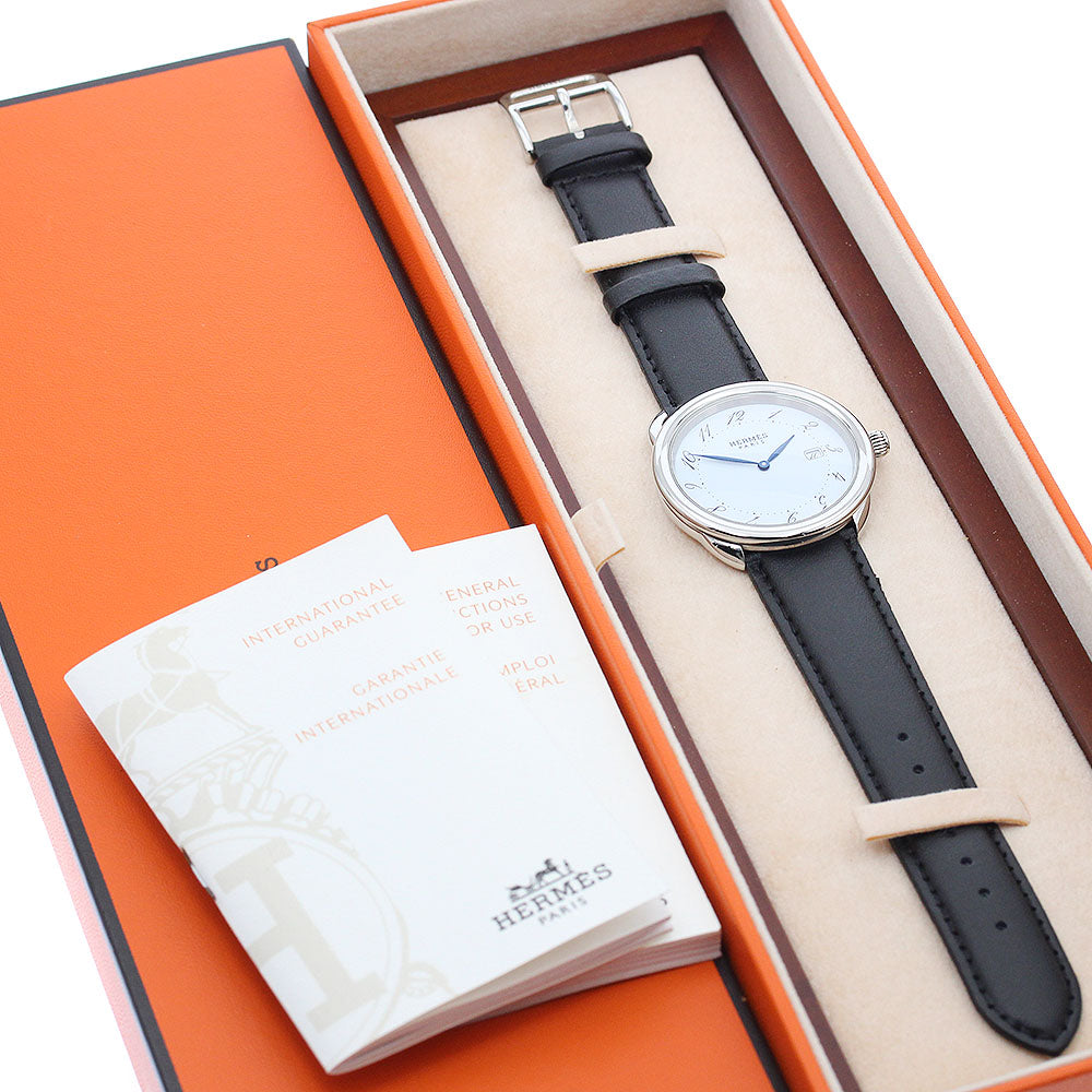 HERMES Arceau AR5.710.130 Date white Dial Quartz Men's Watch_876187