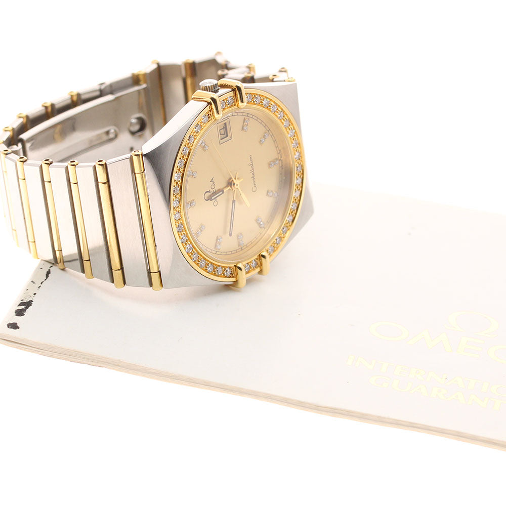 OMEGA Constellation diamond bezel index diamond Gold Dial Quartz Men's _876213