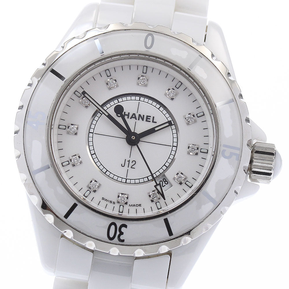 CHANEL J12 H1628 White ceramic 12P diamond white Dial Quartz Ladies Watch_876290