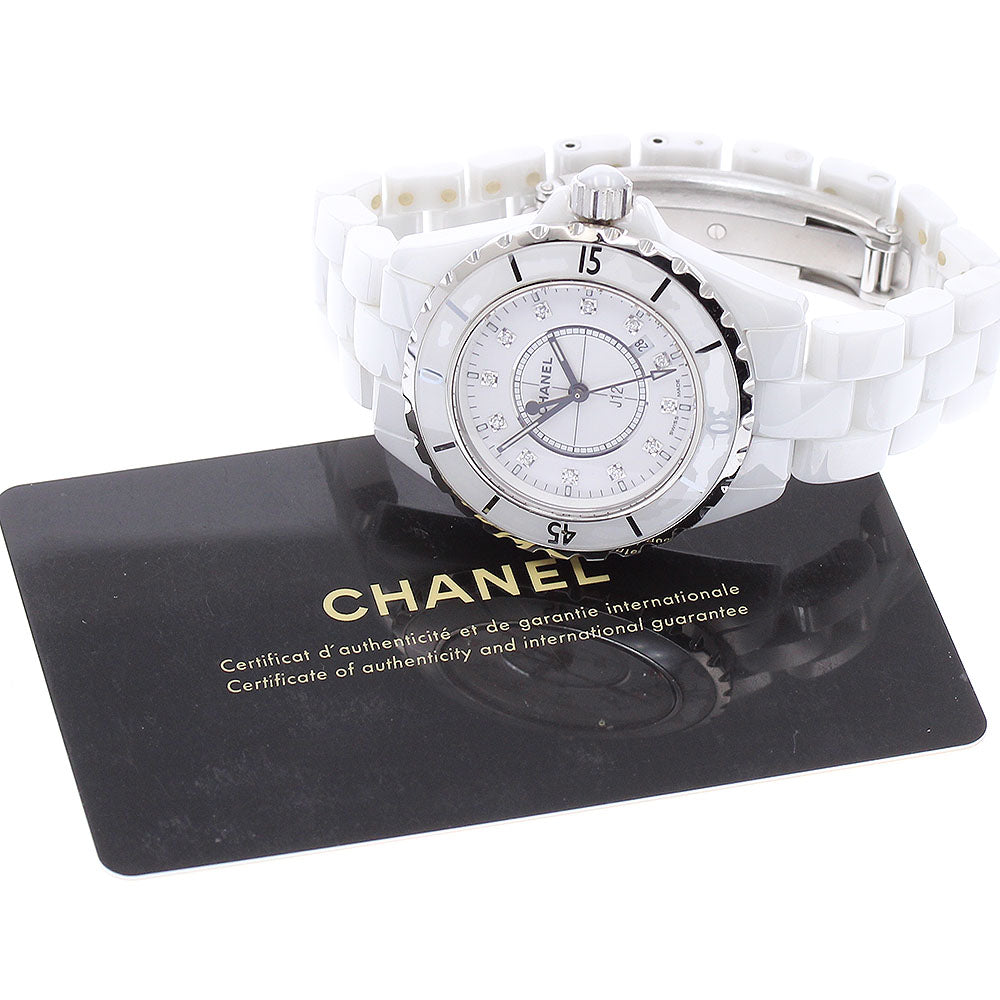 CHANEL J12 H1628 White ceramic 12P diamond white Dial Quartz Ladies Watch_876290