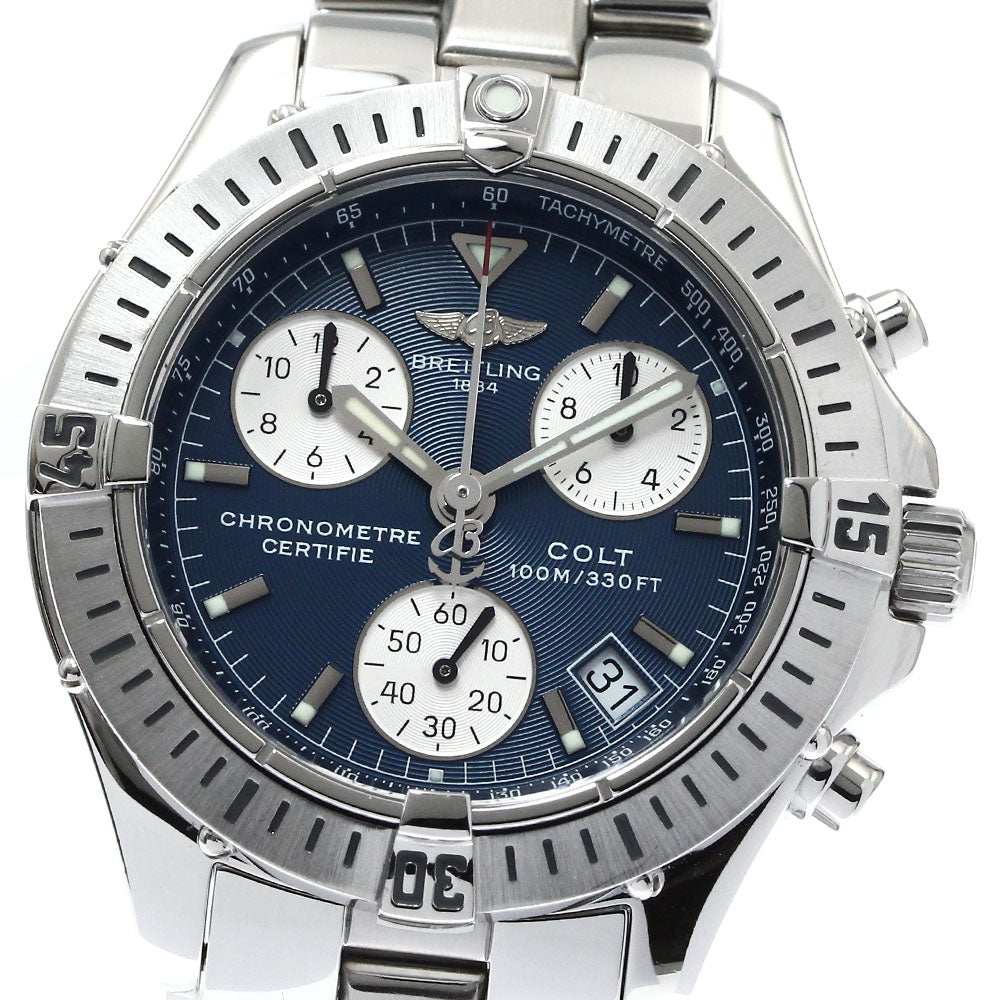 BREITLING Colt A73350 Chronograph Navy Dial Quartz Men's Watch_876448