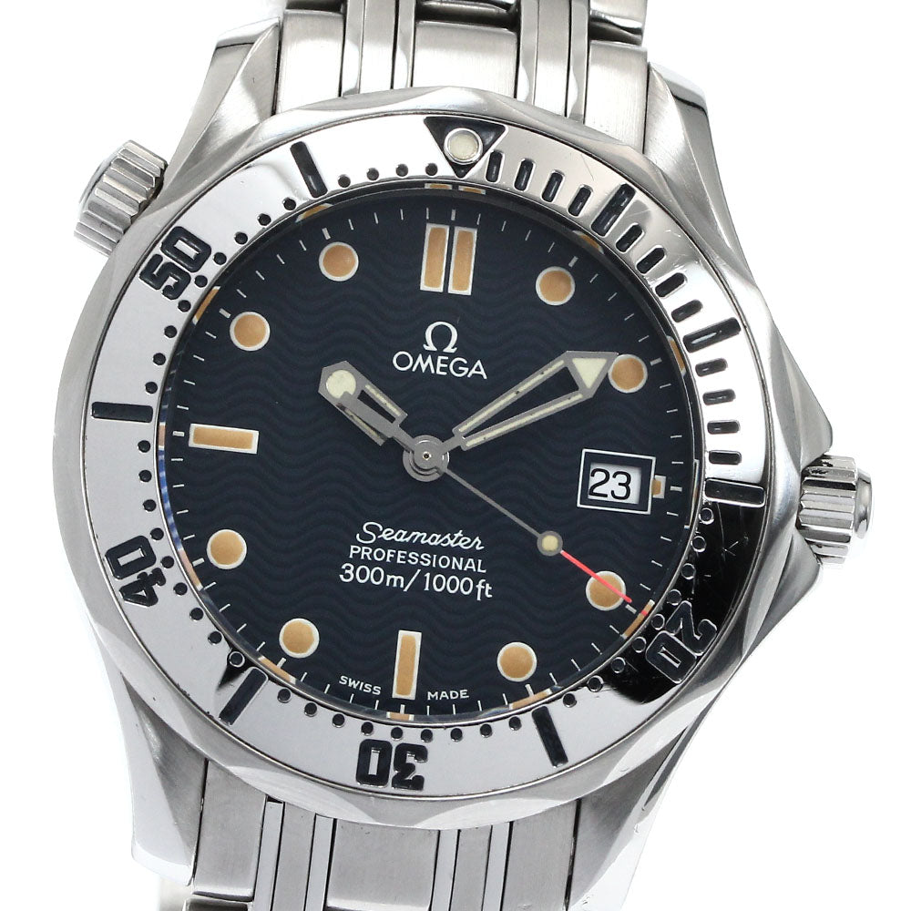 OMEGA Seamaster300 2562.80 Date Navy Dial Quartz Boy's Watch_876461
