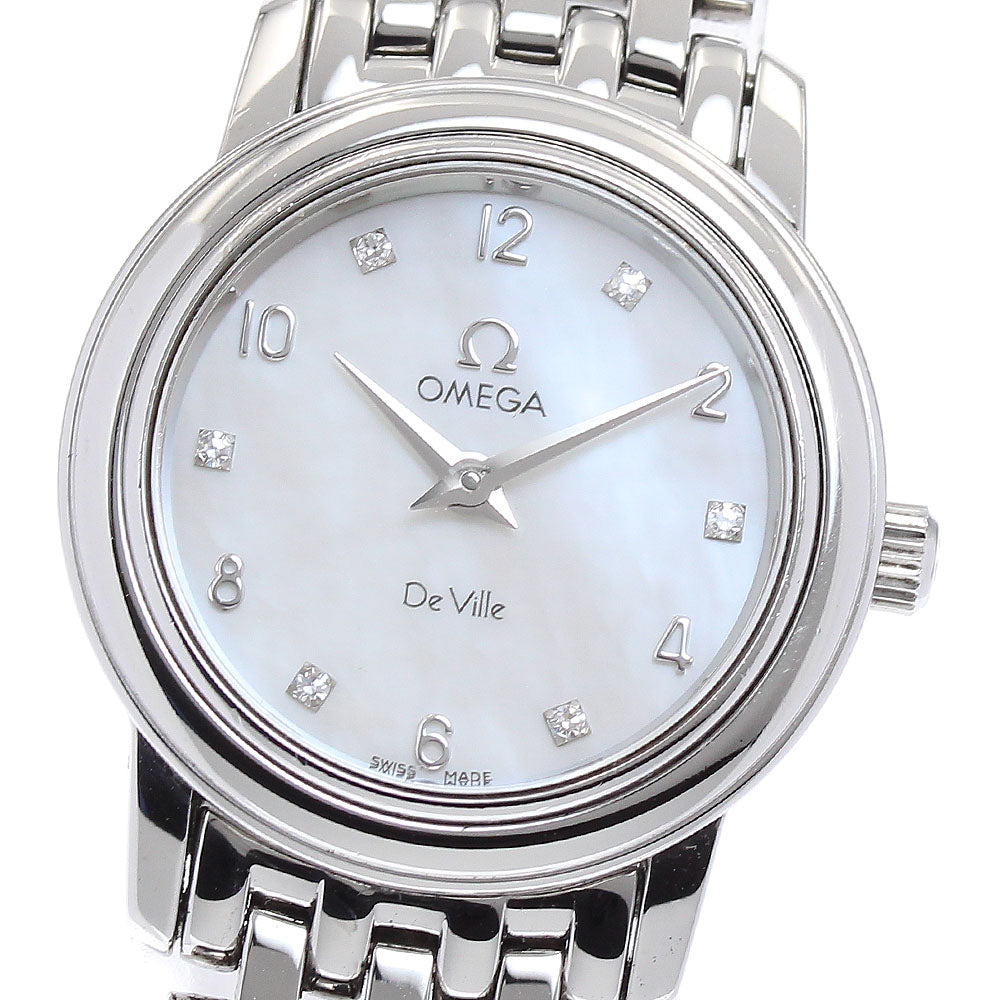 OMEGA De Ville Prestige 4570.75 6P diamond White shell Dial Quartz Ladies Watch_876462