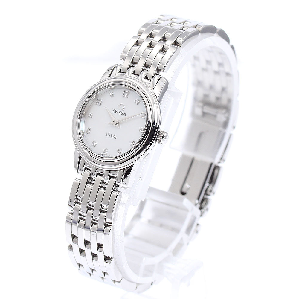 OMEGA De Ville Prestige 4570.75 6P diamond White shell Dial Quartz Ladies Watch_876462
