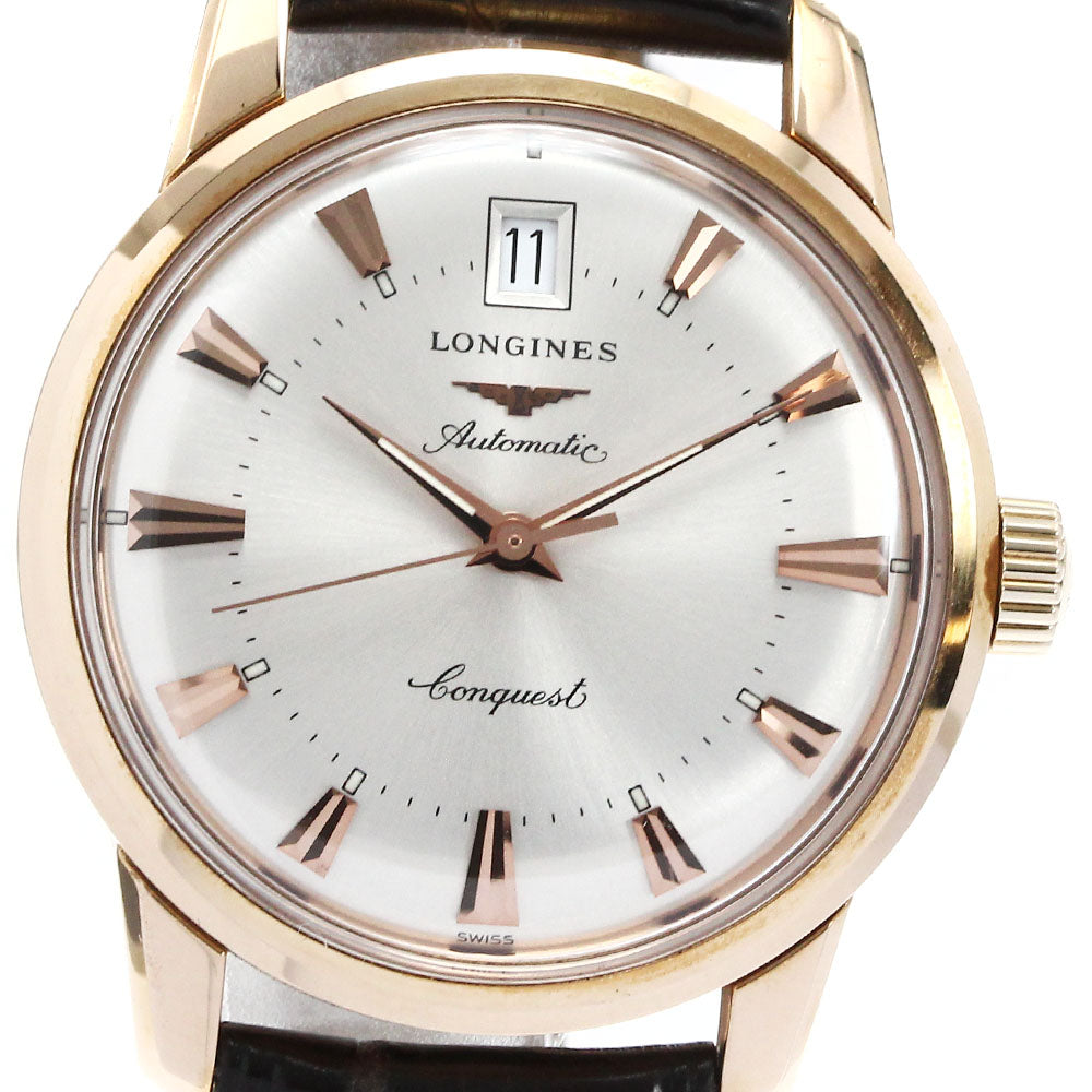 LONGINES Conquest L1.611.6 K18YG Cal.2824-2 Silver Dial Automatic Men's Watch_876477