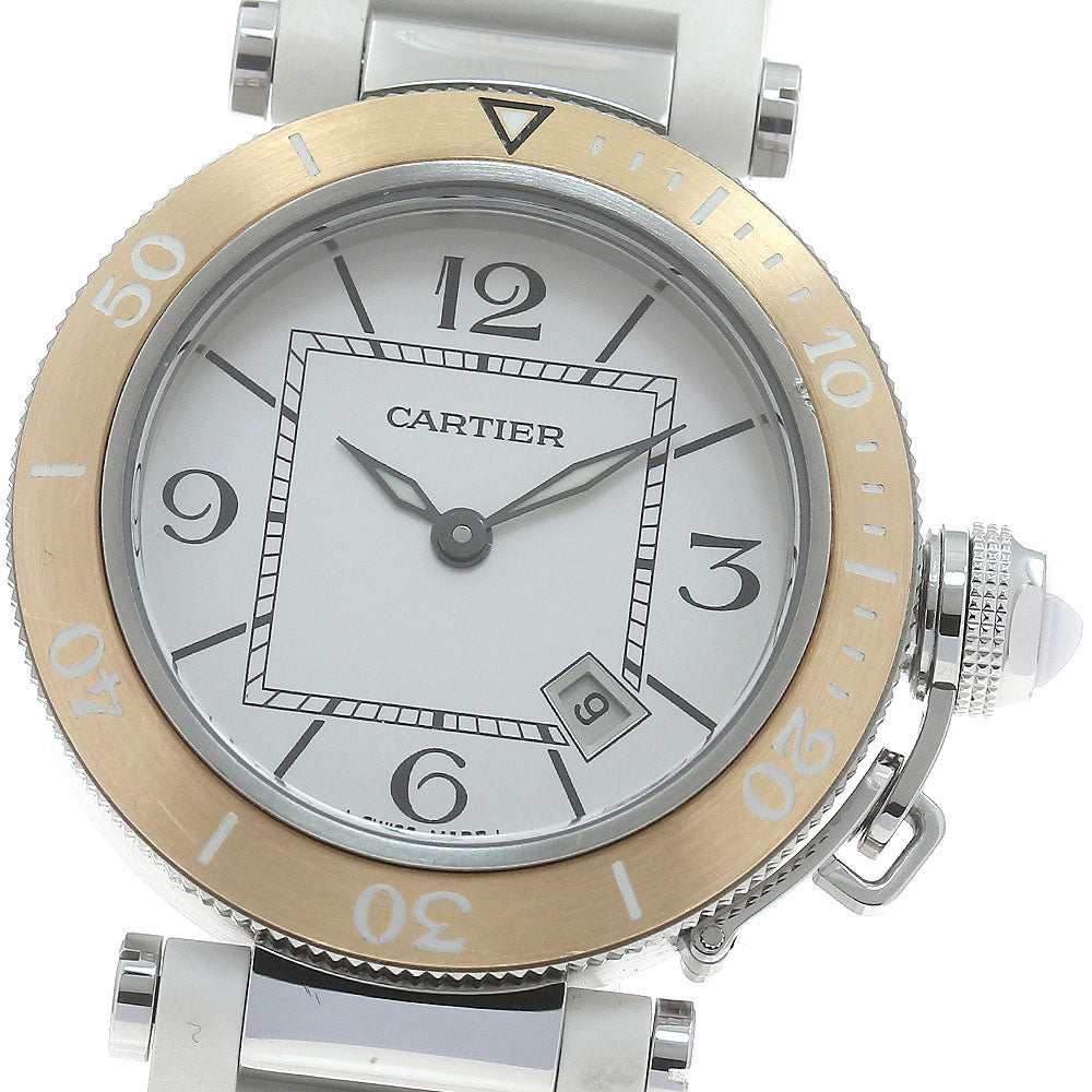 CARTIER Pasha Seatimer SM W3140001 Date Silver Dial Quartz Ladies Watch_876488