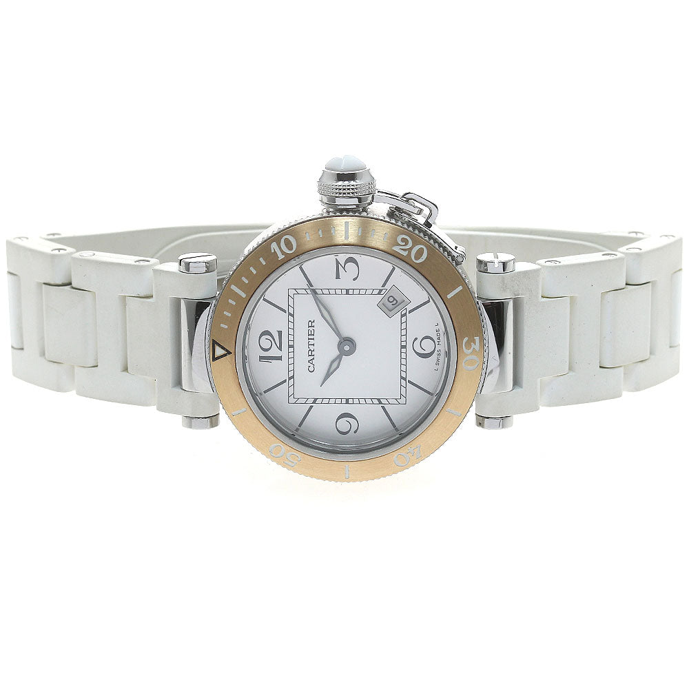 CARTIER Pasha Seatimer SM W3140001 Date Silver Dial Quartz Ladies Watch_876488