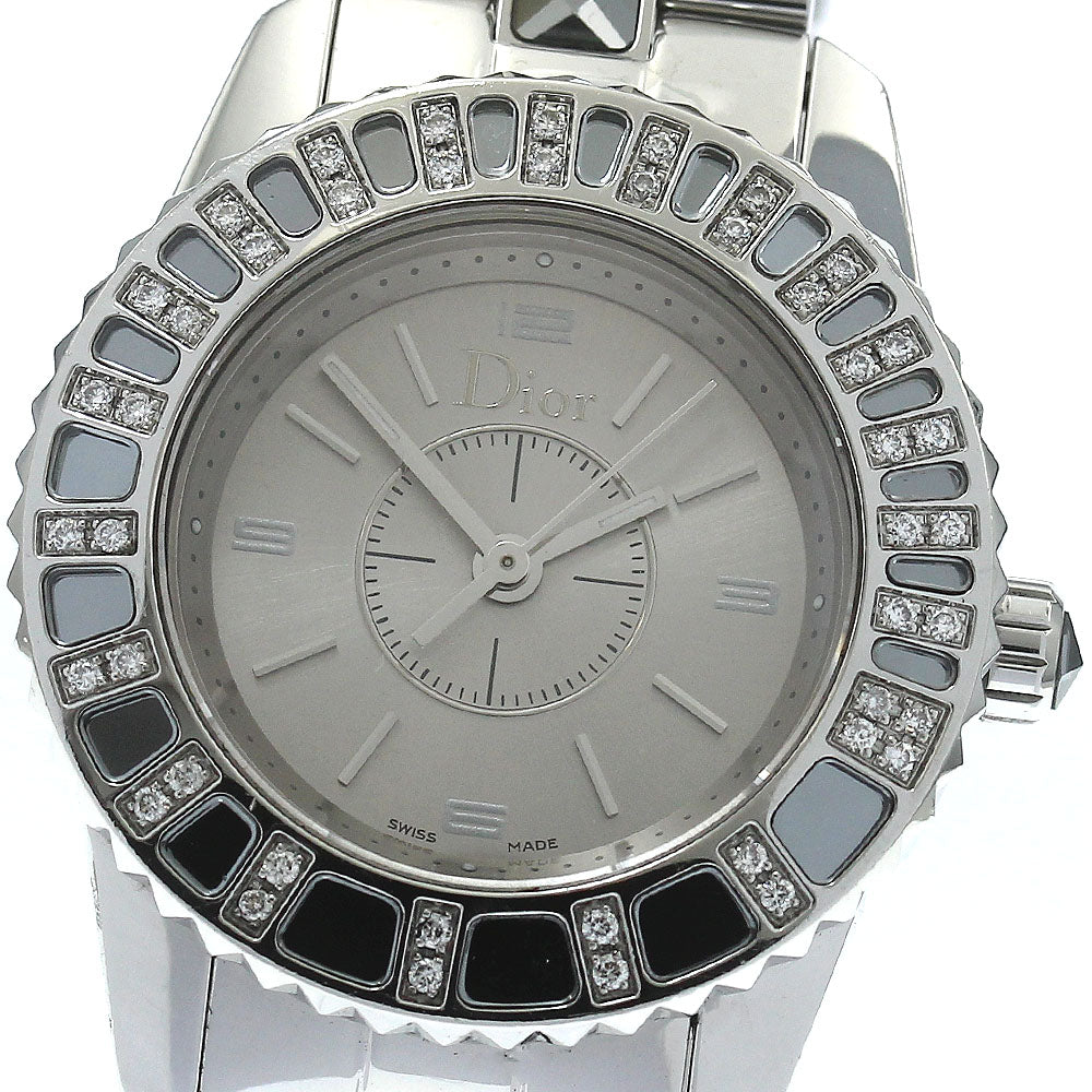 Christian Dior crystal CD112115 Diamond Bezel Silver Dial Quartz Ladies_876526