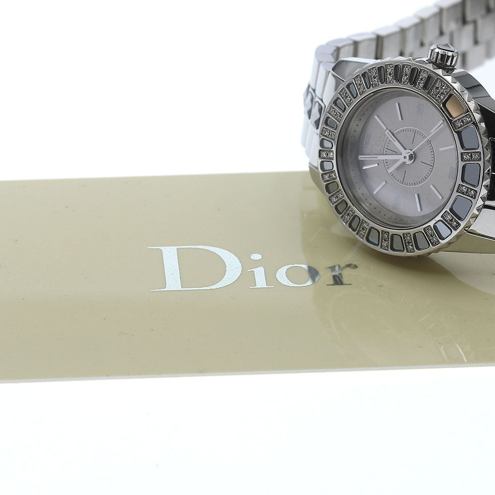 Christian Dior crystal CD112115 Diamond Bezel Silver Dial Quartz Ladies_876526