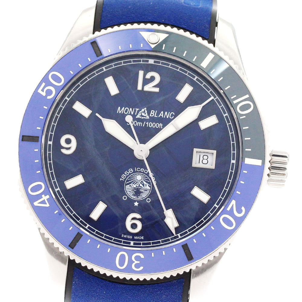 MONTBLANC 1858 Ice Sea Automatic MB129370 Date Blue Dial Men's Watch_876528