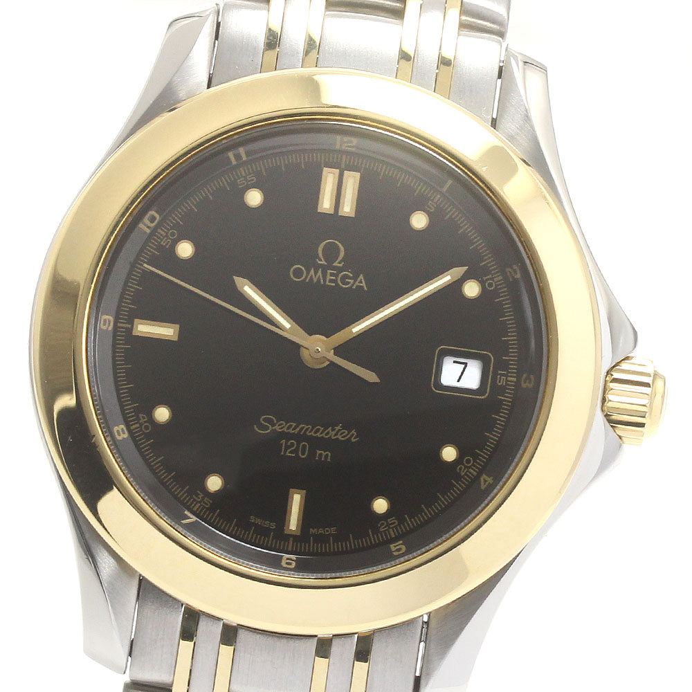 OMEGA Seamaster120 2311.50 YG bezel black Dial Quartz Men's Watch_876531